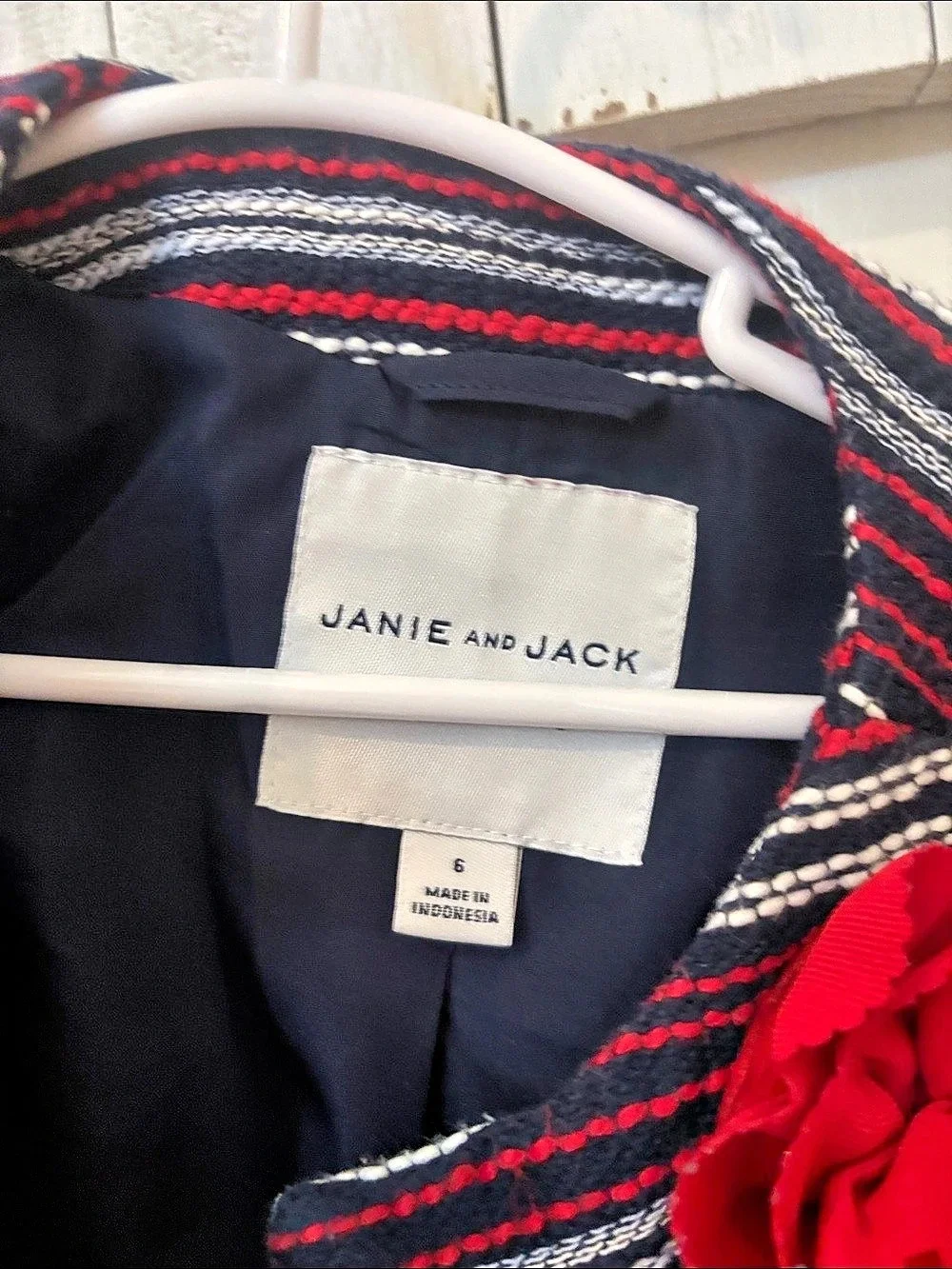 Janie and Jack Girls Size 6 Striped Jacket & Ruffle skirt 6t